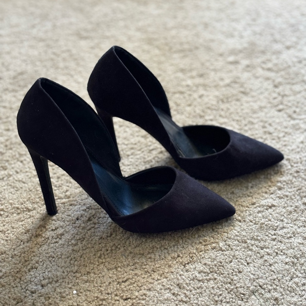 Charlotte Russe Black Faux Suede Stilletto Heels